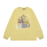 Men Long Sleeve Shirt Casual Long Sleeve Couple T-shirt Men and Women out Door Mechanical Style Loose