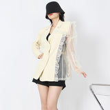 Frankie Shop Hourglass Blazer Autumn Fashion Splicing Coat
