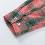 Men Long Sleeved T Shirt Plaid Long Sleeve Hooded Shirt Coat Men's Spring and Autumn Outdoor Leisure