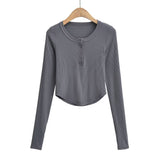 Women T-Shirt Long Sleeve Bottoming Shirt Women's Short T-shirt