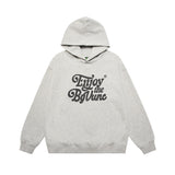 Men Fleece Lined Hoodie Fall/Winter Men's Hooded Sweater Ins Letter Print Hoodie Loose Casual