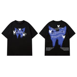 Men T Shirt Letter Print Short-Sleeve T-shirt Loose Men and Women Casual