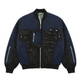 Men Cotton Loaded Jacket Coat Color Contrast Patchwork Jacket Coat Men's Loose Zip Motorcycle Cotton-Padded Jacket