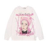 Men Long Sleeve Shirt Printed Long Sleeve T-shirt Men and Women Hip Hop Versatile Base