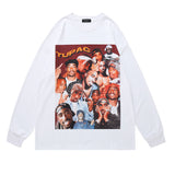 Men Long Sleeve Shirt Gothic Style Printed Sweater Men's and Women's Hip Hop Retro Long Sleeve T-shirt