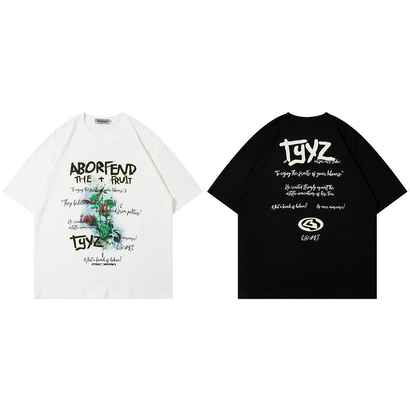 Men T Shirt Printed round Neck Short Sleeve T-shirt Baby Boy and Girl Summer Loose
