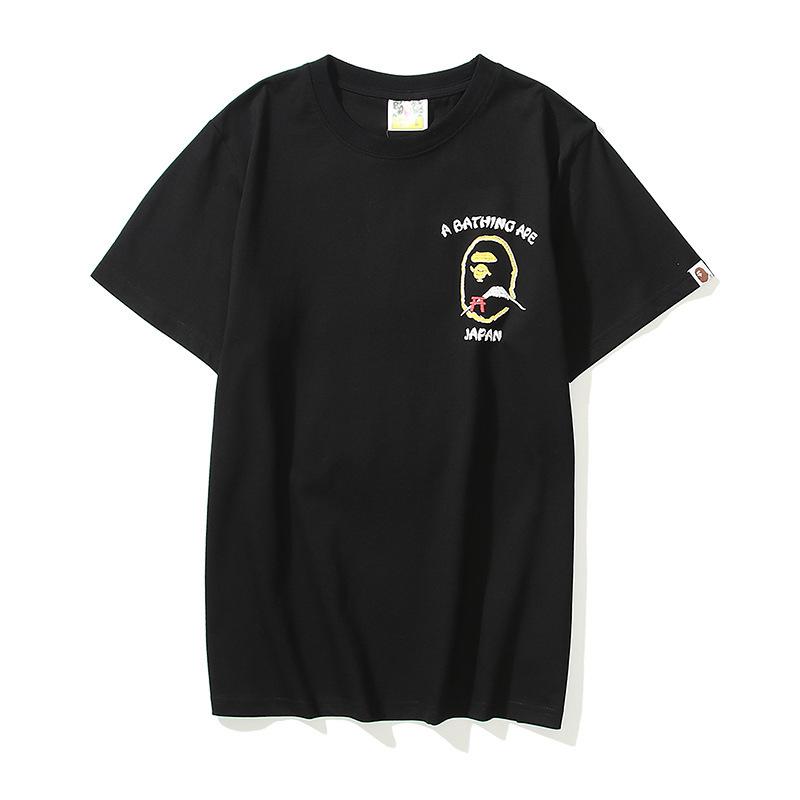 Bathing Ape T Shirt Summer Golden Printing Plus Size Loose Short Sleeve T-shirt