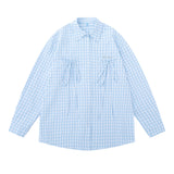 Men Long Sleeved T Shirt Spring and Autumn Yarn-Dyed Plaid Long Sleeve Shirt Men's Fashion Brand Bowknot Shirt