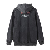 Men Hoodie Worn Looking Washed-out Hooded Pullover Hip Hop Side Seam Sidekick Worn Hoodie