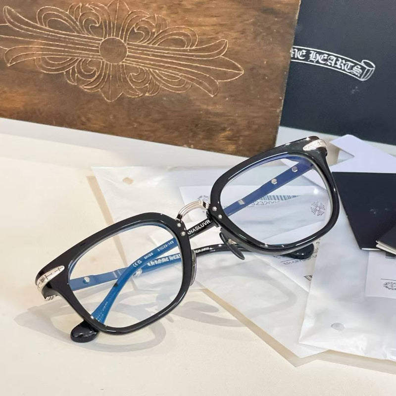 CHH Chrome Hearts Glasses Line Striped Two Color Legs 925 Sterling Silver Edition