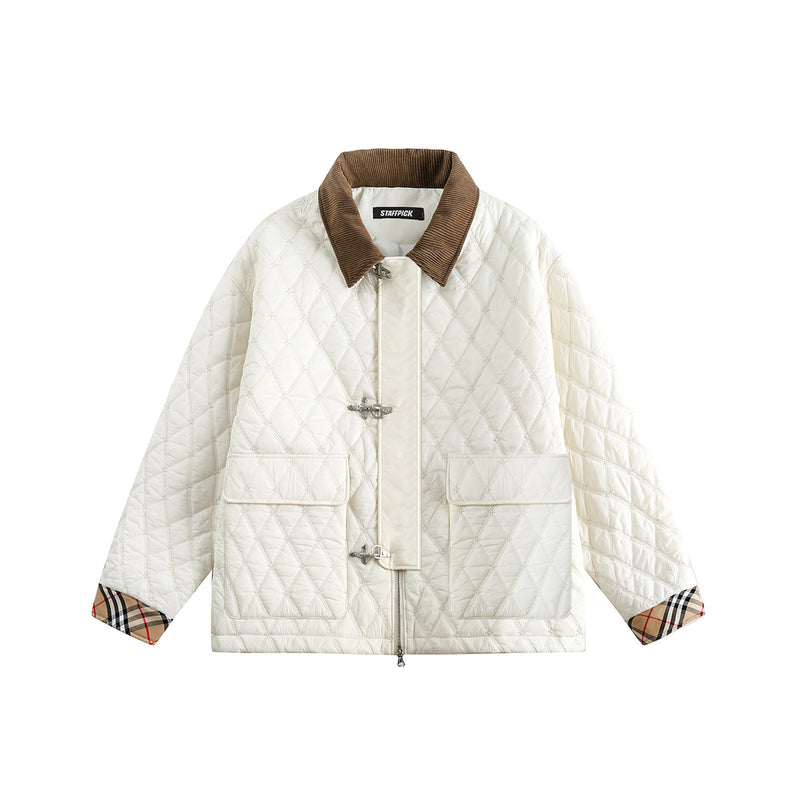 Unisex Jacket Winter Cable Stitching Cotton Jacket