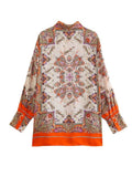 Women T-shirt Fall Women's Clothing Lapel Long Sleeve Loose Printed Shirt