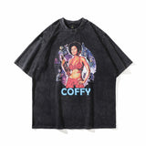Men T Shirt Washed Distressed Printed Short-Sleeved T-shirt Baby Boy and Girl Summer Loose