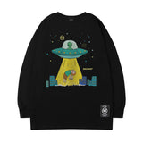 Men Long Sleeve Shirt Alien Printed Long Sleeve T-shirt Men and Women Autumn Couple's Tops