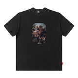 Men T Shirt Printed Short-Sleeved T-shirt Men and Women Loose