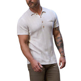 Men's Shirt Autumn Men's Polo Shirt Casual Long-Sleeved Knitted