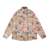 Men Long Sleeved T Shirt Printed Shirt Spring and Autumn Long Sleeve Casual Loose Men's Ins