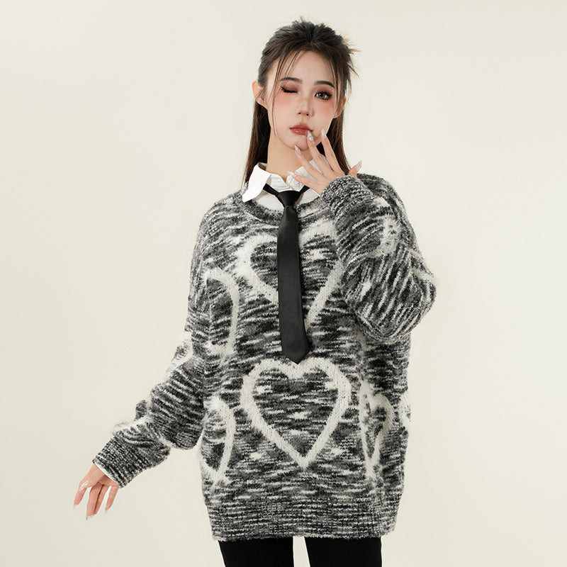 Women Sweater Loose round Neck Sweater Women's Autumn and Winter