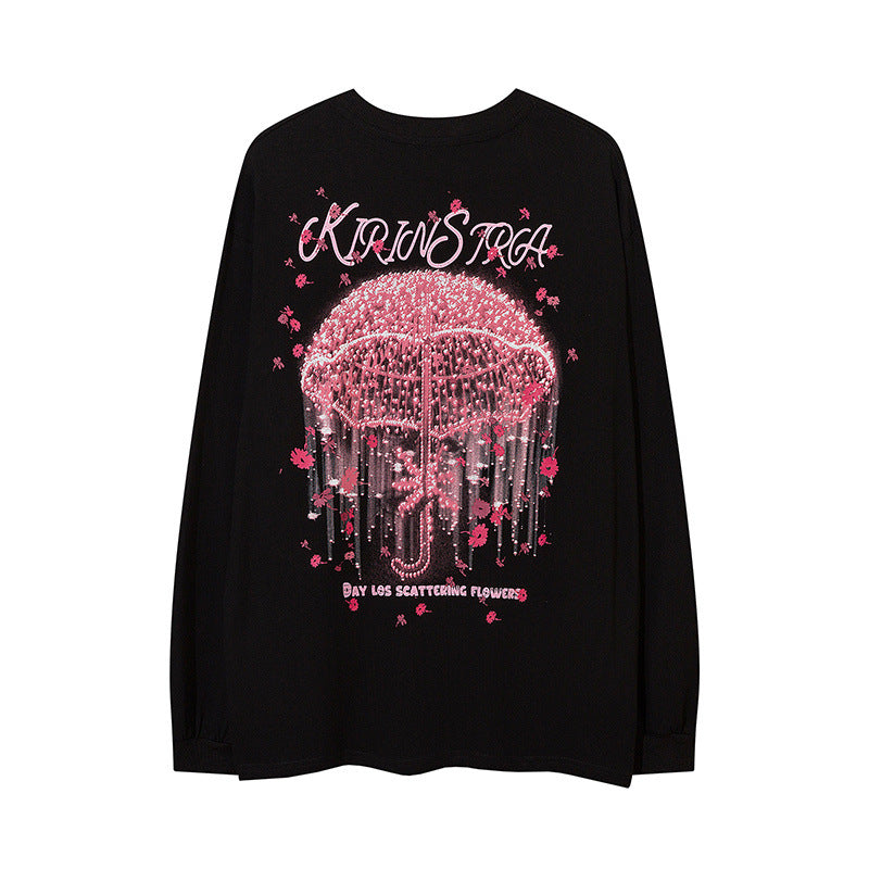 Men Long Sleeve Shirt Personalized Printed Sweater Men's and Women's Ins Loose Long Sleeve T-shirt Couple