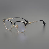 CHH Chrome Hearts Glasses Dragon Totem Half Frame Anti-Blue Pure Titanium Retro Myopia Glasses Frame
