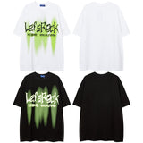 Men T Shirt Letter Graffiti Couple Men and Women Hip Hop Casual Short Sleeve T-shirt