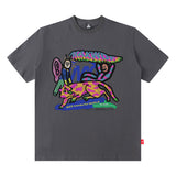 Men T Shirt Goethe Printed round Neck Short Sleeve T-shirt Male and Female Trendy Brand Loose