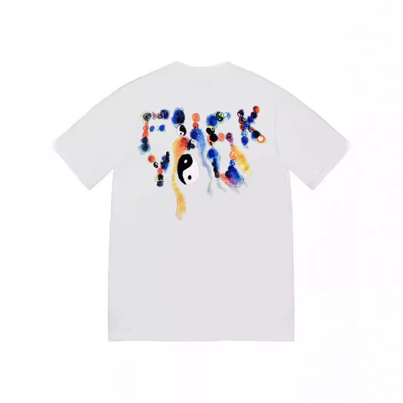 Mens T-shirts 23FW WEEK17 YIN YANG Graffiti Tai Chi Yin Yang Gossip Short Sleeve T-Shirt