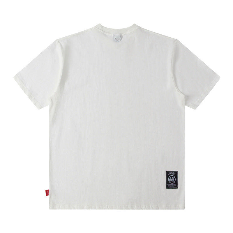 Men T Shirt Short-Sleeved T-shirt Men's Fashion Brand Ins Hong Kong Style Hip Hop Summer Wear