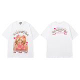 Men T Shirt Five-Pointed Star Printed Short-Sleeved T-shirt Loose Men and Women Casual