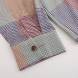 Men Long Sleeved T Shirt Plaid Long Sleeve Shirt Men Spring and Autumn Leisure Baggy Coat