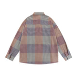 Men Long Sleeved T Shirt Plaid Long Sleeve Shirt Men Spring and Autumn Leisure Baggy Coat