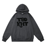 Men Fleece Lined Hoodie Embroidered Letter Hooded Sweater Men's Ins Loose Casual Autumn and Winter