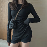 Women Long Sleeve Shirt Crew Neck Bottoming Shirt Top
