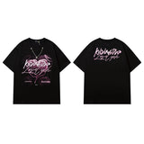 Men T Shirt Retro Hip Hop Printed Short-Sleeved T-shirt Men and Women Casual