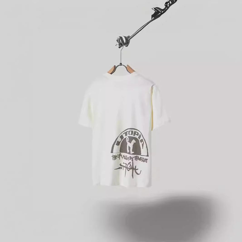 Mens T-shirts Travis Scott Cactus Jack x Utopia Utopia Short Sleeve T-Shirt