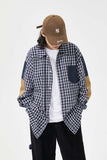 Unisex Jacket Autumn Patch Plaid Shirt Women's Clothing