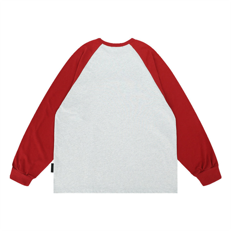 Men Hoodie round Neck Sweater Men Autumn Cotton Loose Raglan Long Sleeve