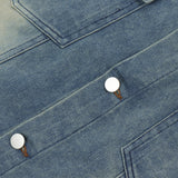 Men Denim Jacket Denim Jacket Men's Spring and Autumn Washed-out Vintage Loose Lapels Jacket
