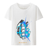 bursting keyboard letters blueblood hiphop short T-shirt