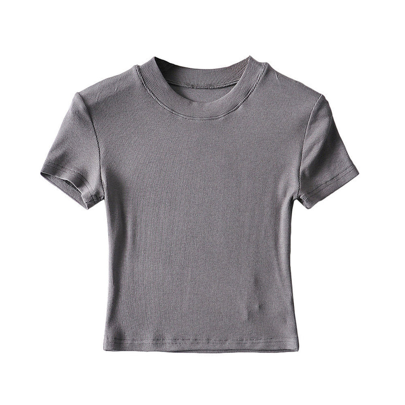 Women T-Shirt Spring Slim-Fit Short-Sleeved round Neck T-shirt