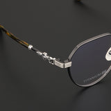 CHH Chrome Hearts Glasses Gold Silk Glasses Frame Retro Women's Ultra Light Polygon Pure Titanium Vision Frame