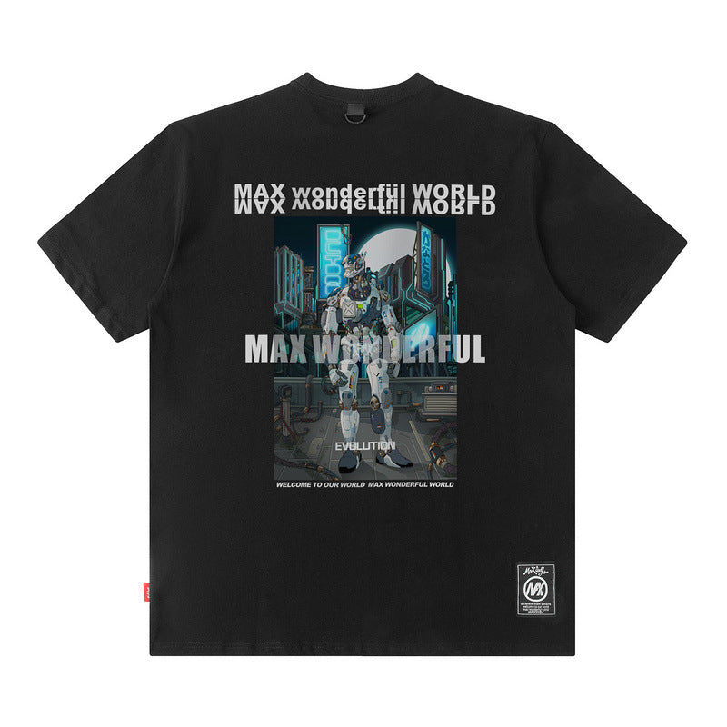 Men T Shirt Men's Short-Sleeved T-shirt American Style Hip Hop Loose