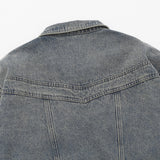 Men Denim Jacket Washed and Worn Denim Jacket Men's Vintage Pocket Jacket Spring and Autumn