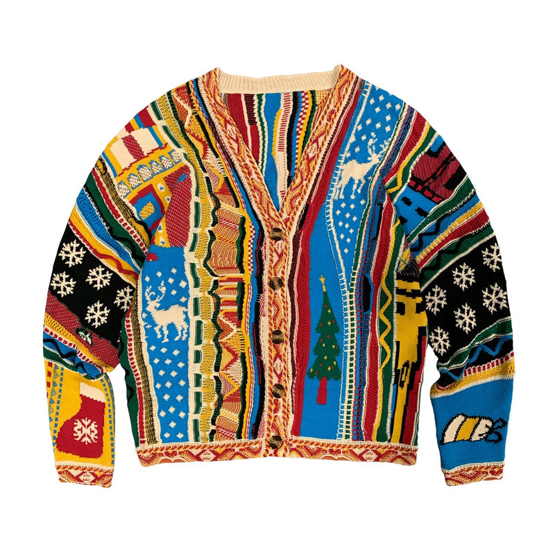 Kapital Sweater Vintage Hida Hehong Style Japanese Jacquard Heavy Industry Cardigan V-neck Sweater Coat