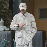 Men Long Sleeved T Shirt Functional Workwear Shirt Men's Three-Dimensional Design Long Sleeve Shirt Outer Wear Ins