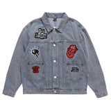 Men Denim Jacket Men's Spring and Autumn Loose Washed-out Denim Clothes Jacket