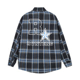 Men Long Sleeved T Shirt Long Sleeve Shirt Spring and Autumn Letter Five-Pointed Star Print Loose Casual Shirt