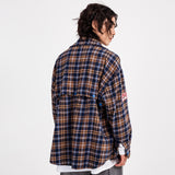 Men Long Sleeved T Shirt Plaid Long Sleeve Shirt Coat Men's and Women's Spring and Autumn Shirt