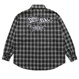 Men Long Sleeved T Shirt Letter Embroidered Street Lapel Long Sleeve Shirt Autumn Loose Fine Plaid Shirt