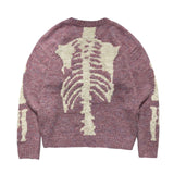 Kapital Sweater Vintage Pingtian Hehong round Neck Loose Bone Skeleton Knit Casual Sweater